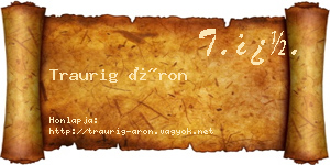 Traurig Áron névjegykártya